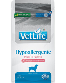 FARMINA Vet Life Hypoallergenic Adult Pork Dog 2 kg croquettes diététiques + FARMINA Vet Life Dental Treat Hypoallergenic Fish Medium/Maxi 100 g (7 pcs) GRATUIT
