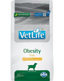 FARMINA Vet Life Obesity Fish Dog 2 kg croquettes pour chiens adultes en surpoids + FARMINA Vet Life Dental Treat Obesity Medium/Maxi 100 g (7 pcs) GRATUIT
