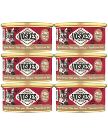 VOSKES Jelly Tuna with Shirasu 6x85 g 100% thon avec sardine en gelée, aliment complémentaire pour chat