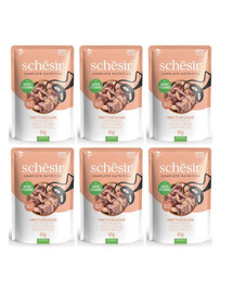 SCHESIR Thon et saumon en gelée pour chats 6×85 g