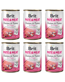 BRIT Pate&Meat puppy 6x400 g pasztet dla szczeniąt