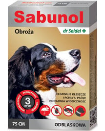 Sabunol Obroża odblaskowa dla psów przeciw pchłom i kleszczom 75 cm