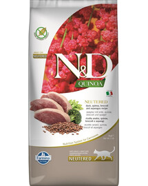 N&D Quinoa Cat Duck, Brocolli & Asparagus Neutered Adult 5 kg