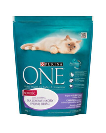 PURINA ONE COAT & HAIRBALL poulet et céréales complètes 800g