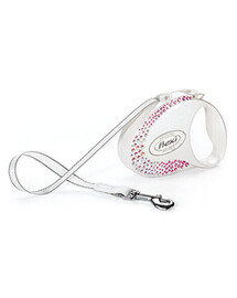 FLEXI Lanyard Glam Rozm. M. 'Composition Mother Of Pearl'. Blanc