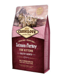 CARNILOVE Kitten Saumon/Dinde croquettes pour chatons 2 kg