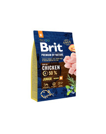 BRIT Premium By Nature Junior Medium M - poulet pour chiots de races moyennes - 3 kg