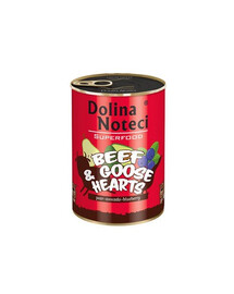 DOLINA NOTECI Premium SuperFood - cœurs de bœuf et d'oie pour chiens adultes - 400 g