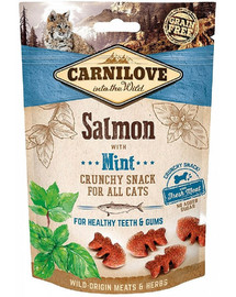 CARNILOVE Crunchy snacks Friandises croustillantes au saumon et à la menthe 50 g