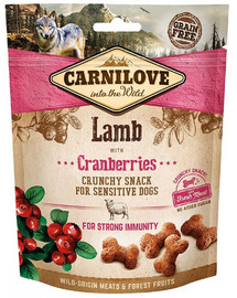CARNILOVE Crunchy snacks friandises croquantes à l'agneau et aux canneberges 200 g