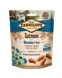 CARNILOVE Crunchy snacks Friandises croustillantes au saumon et aux myrtilles 200 g