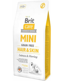 BRIT Care Mini Grain Free Hair&Skin - Sans céréales pour chiens de races miniatures aux poils longs - 2 kg