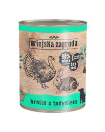 WIEJSKA ZAGRODA Lapin avec dinde 800 g nourriture pour chiens sans céréales