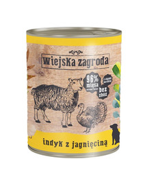 WIEJSKA ZAGRODA Dinde avec agneau 800 g nourriture pour chiens sans céréales