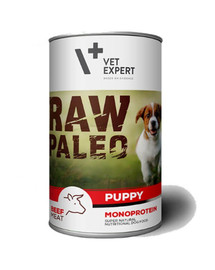 VETEXPERT RAW PALEO Puppy beef -  nourriture humide au boeuf pour chiot - 400 g