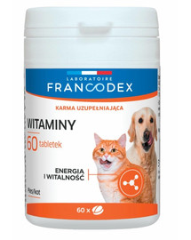 FRANCODEX Vitamines pour chiens et chats 60 comprimés