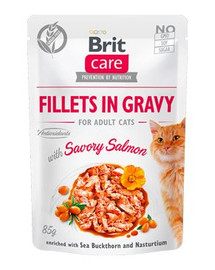 BRIT Care Cat Fillets in gravy savory salmon 85 g filets de saumon en sauce
