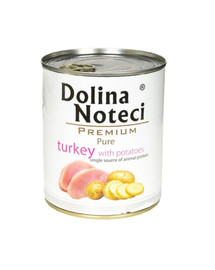 DOLINA NOTECI Pure - Dinde avec pommes de terre pour chiens au système digestif sensible - 800 g