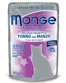 MONGE Cat Jelly Thon et bœuf 80 g