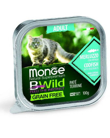MONGE Bwild Cat Adult Pâté de morue 100 g