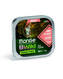 MONGE BWild Cat Adult Pâtée pour chats avec Saumon 100 g