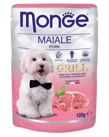 MONGE Grill nourriture pour chiens avec porc 100g