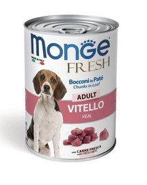 MONGE Fresh Dog Nourriture pour chiens Veau en pâte 400g