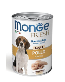 MONGE Fresh Dog Croquettes pour chien Poulet en pâte 400g
