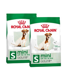 ROYAL CANIN Mini Adult 8+ Aliment sec pour chiens âgés à partir de 8 ans de petites races 16 kg (2 x 8 kg)