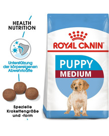ROYAL CANIN Medium Puppy 30 kg (2 x 15 kg) nourriture sèche pour chiots, de 2 à 12 mois, races de taille moyenne