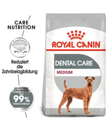 ROYAL CANIN CCN Medium Dental Care Aliment sec pour chiens adultes de taille moyenne pour réduire la formation de tartre 20 kg (2x10 kg)
