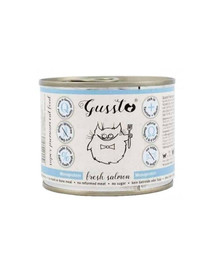 GUSSTO Cat Fresh Salmon 12x200 g - nourriture humide pour chats au saumon frais