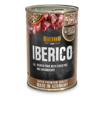 BELCANDO Iberico pâtée pour chiens 400 g porc, pois chiches et myrtilles