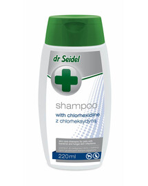 DR SEIDEL Shampooing à la chlorhexidine pour chiens présentant des inflammations cutanées bactériennes et fongiques 220 ml