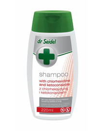 DR SEIDEL Shampooing à la chlorhexidine et au kétoconazole pour chiens souffrant d’inflammations cutanées bactériennes et fongiques 220 ml
