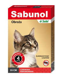 DR SEIDEL Sabunol Collier antipuces pour chiens 35 cm rouge