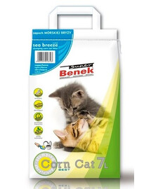 BENEK Super Corn Cat litière de maïs, parfum air marin 7 l x 2 (14 l)