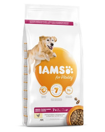 IAMS For Vitality Senior Large Breed Chicken 12 kg Croquettes pour chiens âgés de grandes races au Poulet