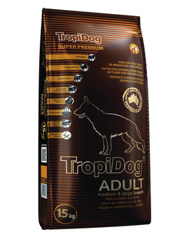 TROPIDOG Super Premium Adult M&L Lamb&Rice 15kg