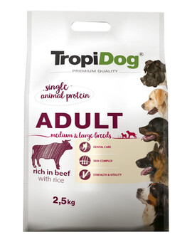 TROPIDOG Premium Adult M&L Beef&Rice 2,5kg