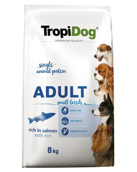 TROPIDOG Premium Adult S Salmon&Rice 8 kg