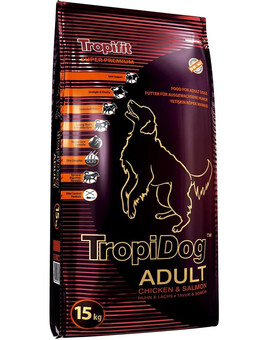 TROPIDOG Super Premium Adult M&L Chicken&Salmon 15kg