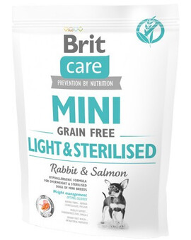 BRIT Care Grain Free Mini Light & Sterilised - Sans céréales pour chiens de races mini stérilisés ou avec embonpoint - 400g