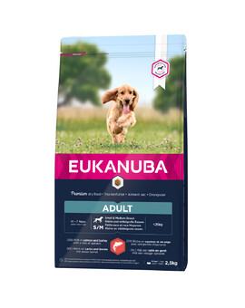 EUKANUBA Adult - pour chiens adultes de petites et moyennes races à base de saumon et d'orge - 2,5kg