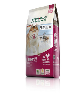 BEWI DOG H- Energy - Nourriture complète à la volaille pour chiens particulièrement actifs - 25 kg