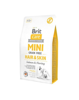BRIT Care Mini Grain Free Hair&Skin - Croquettes de poissons pour chiens adultes de races Mini à poils longs - 7 kg