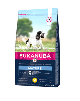 EUKANUBA Senior Races moyennes Chicken Riche en poulet frais 3 kg