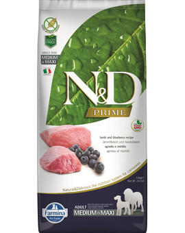 FARMINA N&D Prime Agneau & Myrtille 12 kg - pour chiens adultes de moyennes et grandes races