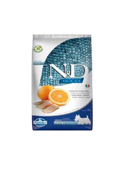 FARMINA N&D OCEAN DOG HERRING & ORANGE ADULT MINI 7 kg - Hareng & Orange pour chiens adultes de petites races