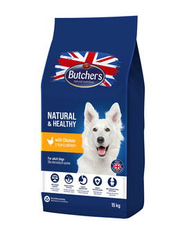 BUTCHER'S Natural&Healthy croquettes pour chiens avec du poulet 15 kg